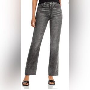 Rag & Bobe black magic liquid Alex High Rise straight Women Jeans - Black